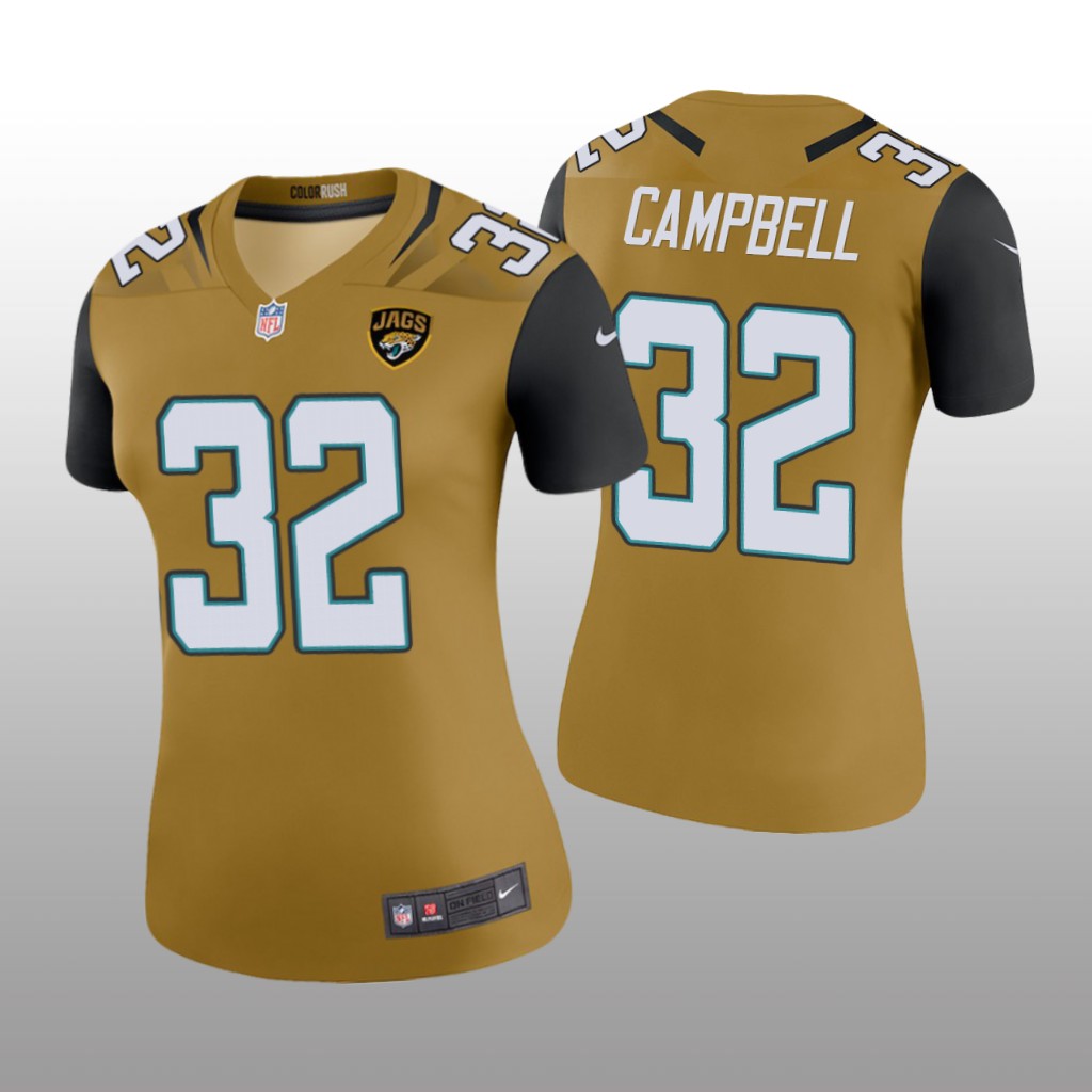 Jacksonville Jaguars Tyson Campbell Gold Jersey Color Rush Legend - Women's