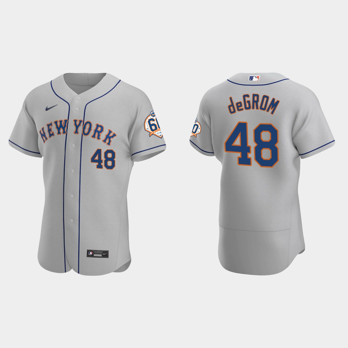 Jacob deGrom New York Mets 60th Anniversary Road Jersey - Gray