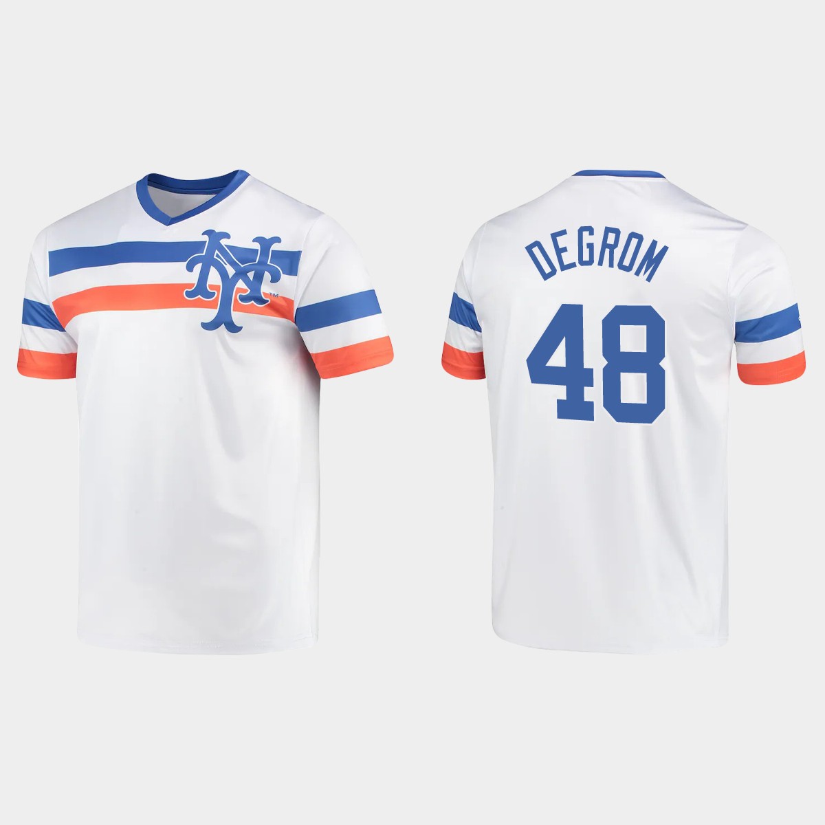 Jacob deGrom New York Mets Cooperstown Collection V-Neck Jersey - White