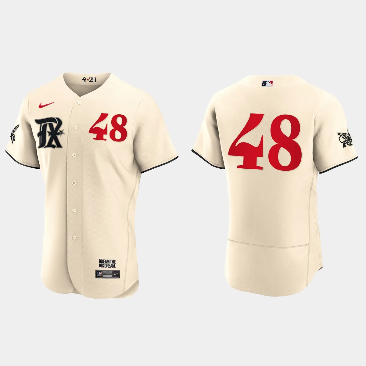 Jacob deGrom Texas Rangers 2023 City Connect Jersey - Cream