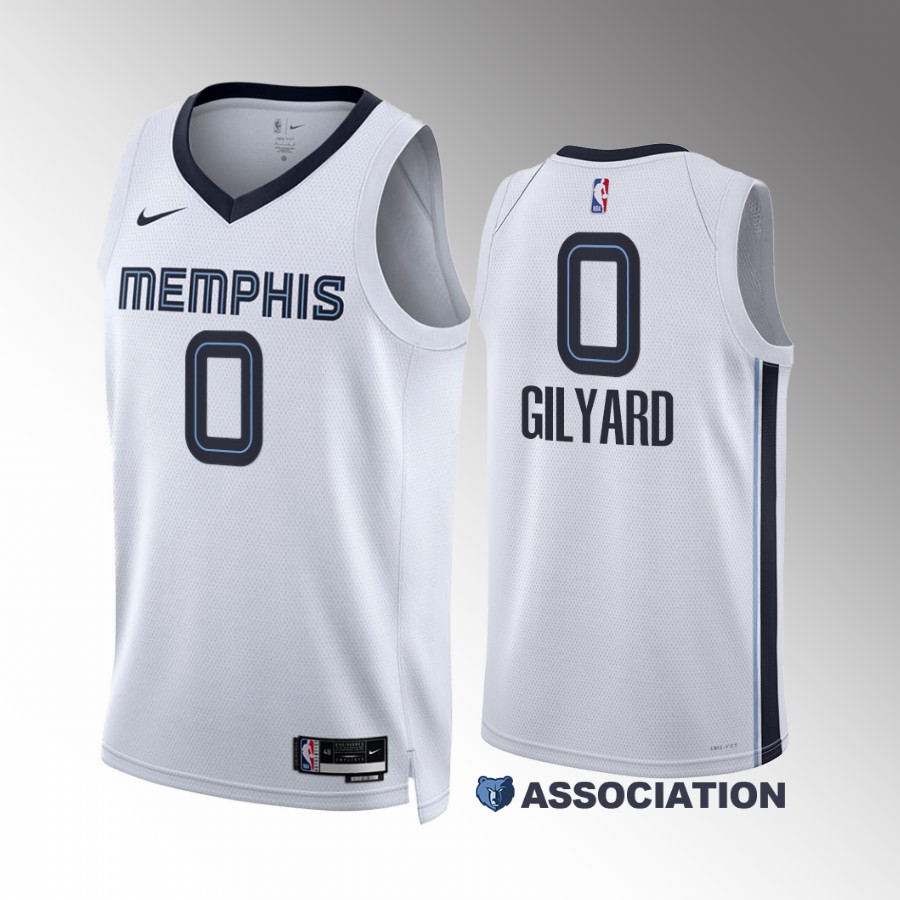 Jacob Gilyard Memphis Grizzlies #0 White Jersey 2022-23 Association Edition Swingman