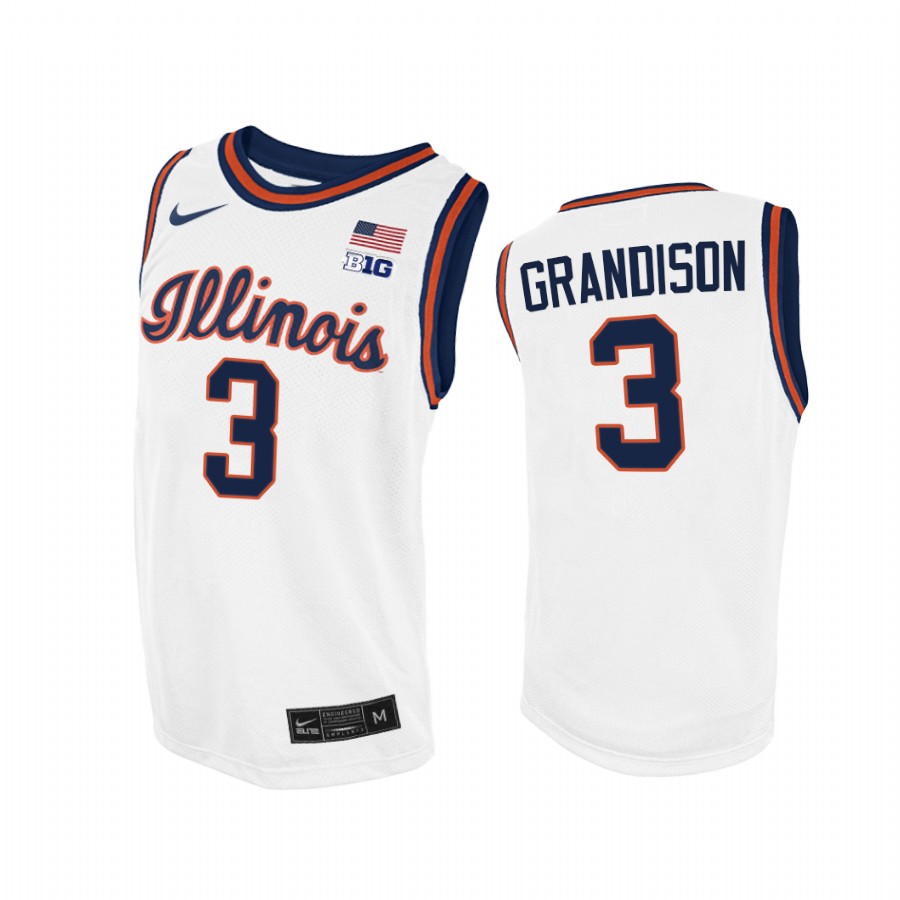 Jacob Grandison Illinois Fighting Illini White Jersey 2021 Throwback College