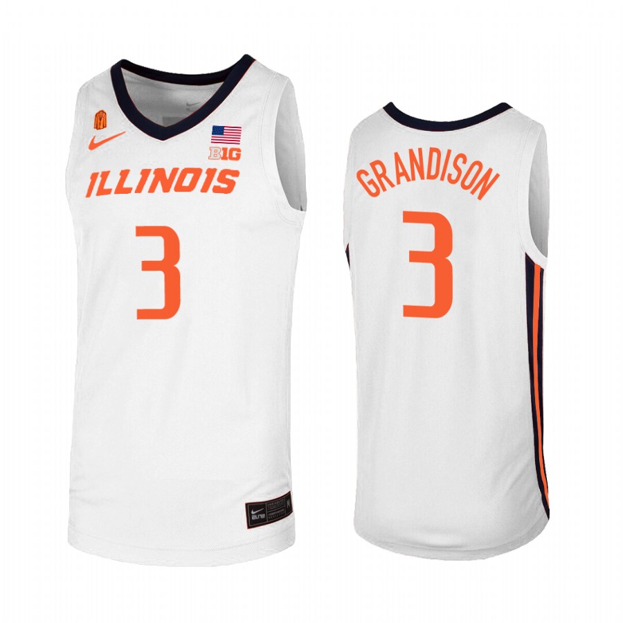 Jacob Grandison Illinois Fighting Illini White Jersey  College