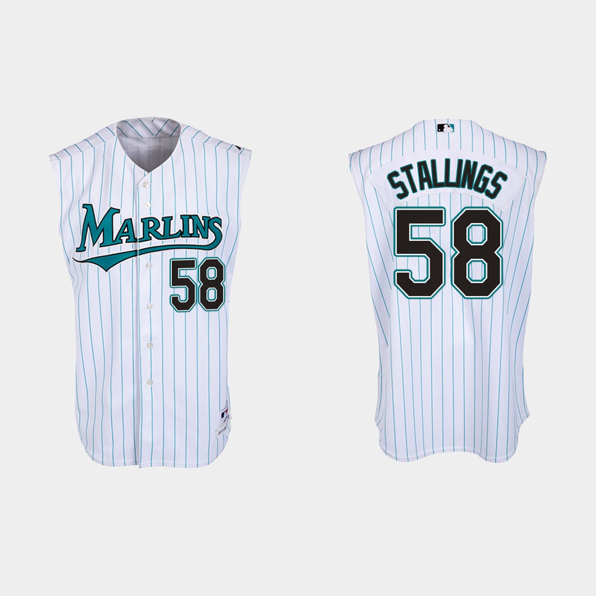 Jacob Stallings Florida Marlins Throwback Jersey - White Teal