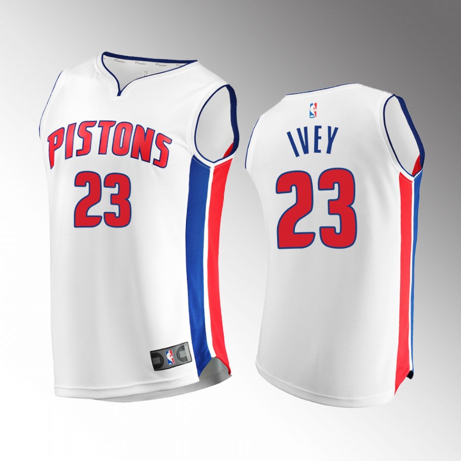 Jaden Ivey Pistons #23 White Jersey Fast Break  Association