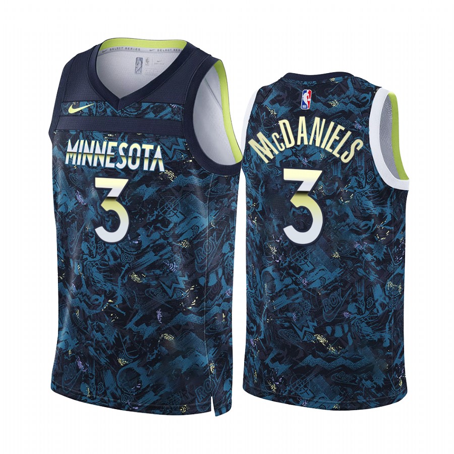 Jaden McDaniels Minnesota Timberwolves Select Series Navy Jersey 90s Golden Era