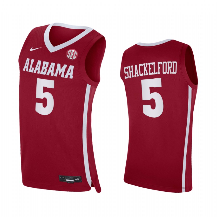 Jaden Shackelford Alabama Crimson Tide Red Jersey 2021-22 College