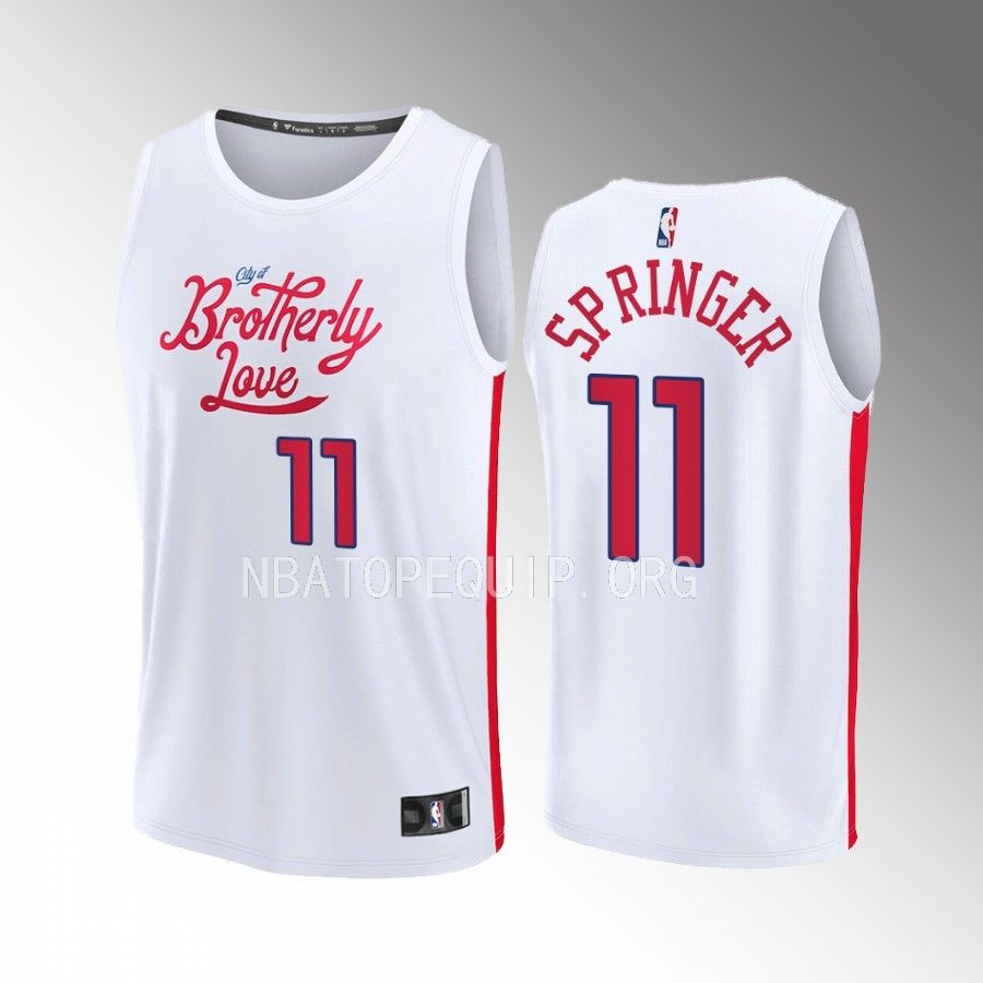 Jaden Springer 76ers #11 White Jersey Fast Break Fastbreak 2022-23 Statement Edition