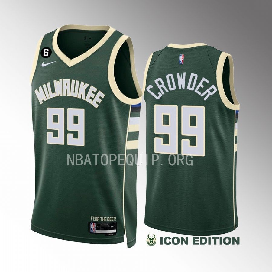 Jae Crowder 2022-23 Milwaukee Bucks Green #99 Icon Edition Jersey Swingman