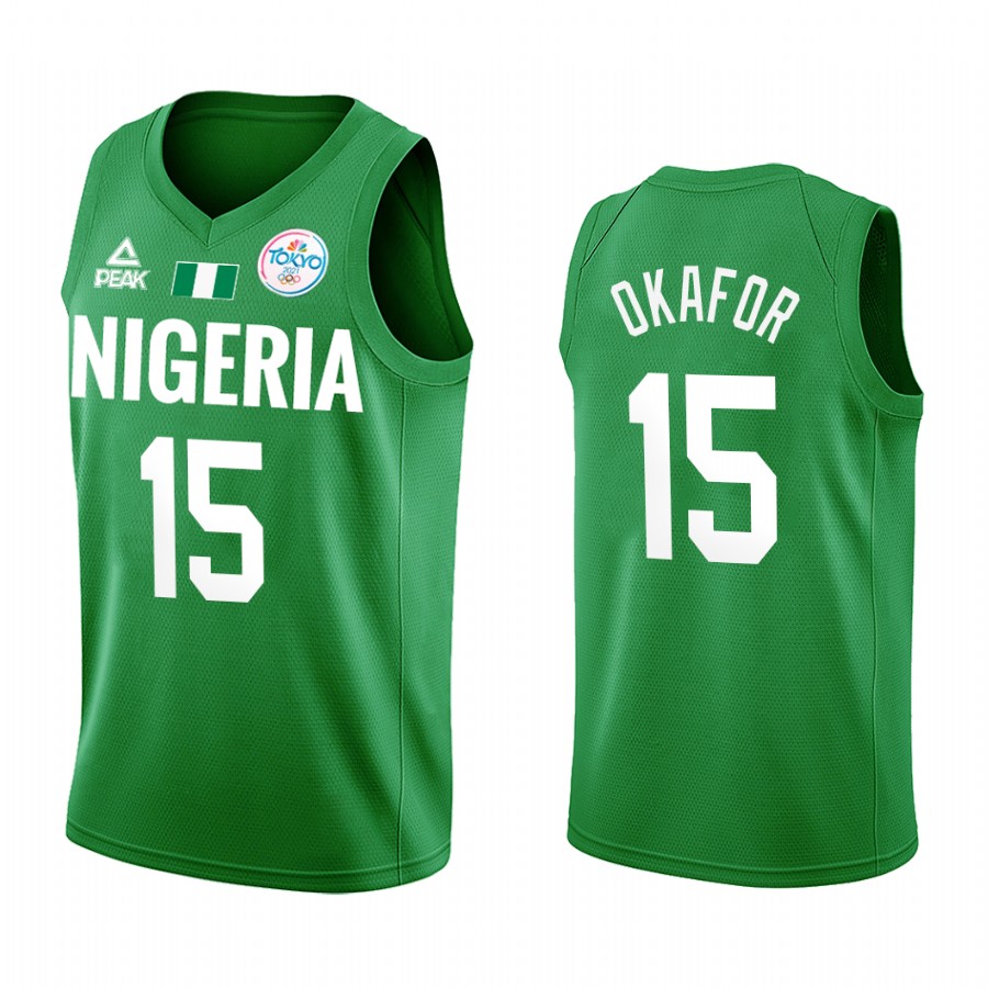 Jahlil Okafor Nigeria  #15 Green 2021 Tokyo Olymipcs Limited Jersey