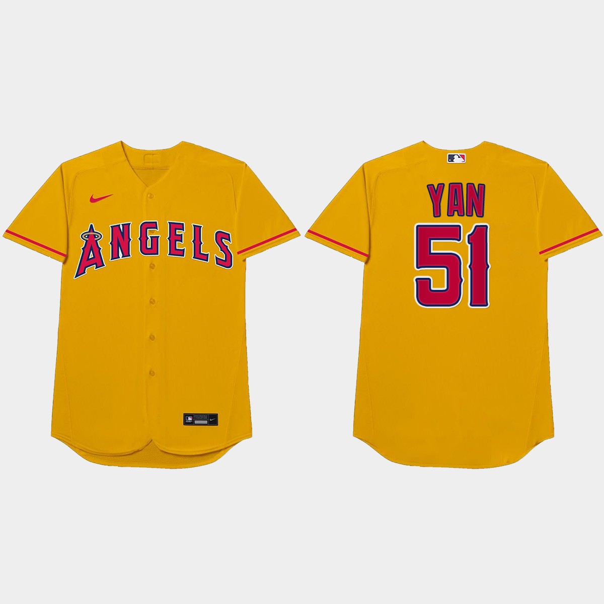 Jaime Barria Nickname Angels 2021 Players' Weekend Yan Jersey - Gold