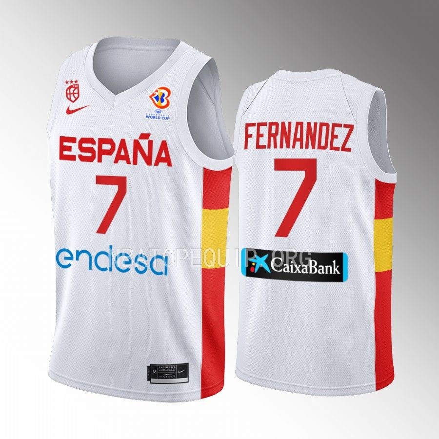 Jaime Fernandez Spain 2023 FIBA World Cup White Jersey  #7