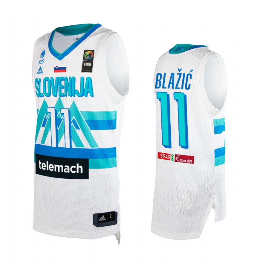 Jaka Blazic Slovenia  #11 White 2021 Tokyo Olymipcs Away Jersey
