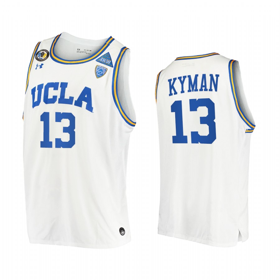 Jake Kyman UCLA Bruins White Jersey 2021 March Madness PAC-12 Stand Together
