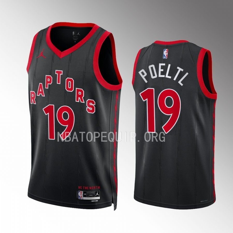 Jakob Poeltl Toronto Raptors #19 Black Jersey 2022-23 Statement Edition Swingman