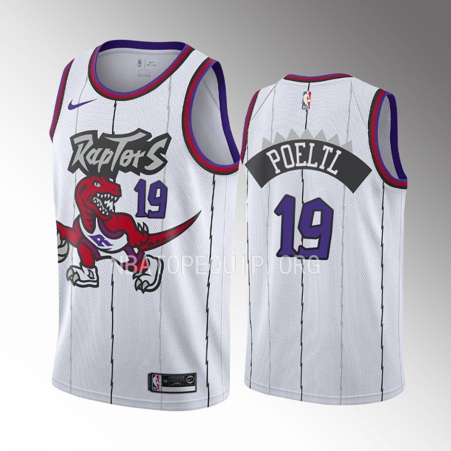 Jakob Poeltl Toronto Raptors #19 White Jersey Classic Edition Swingman