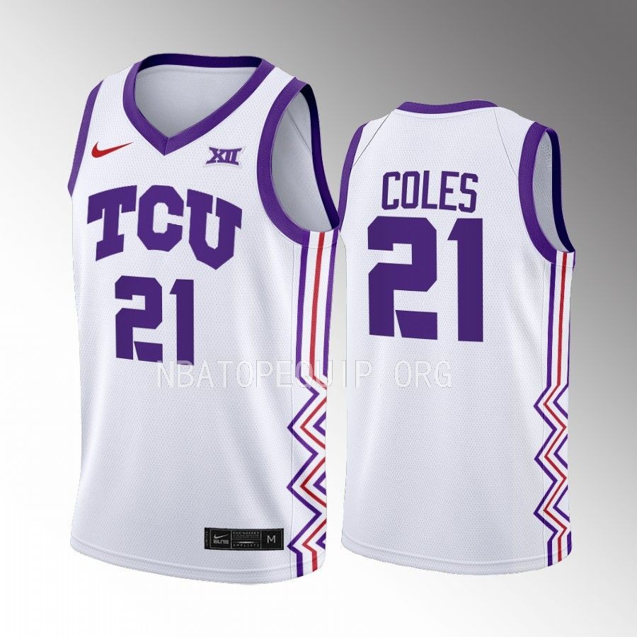 JaKobe Coles TCU Horned Frogs White Jersey 2022-23 Home
