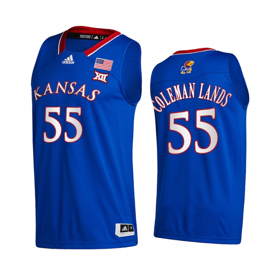 Jalen Coleman-Lands Kansas Jayhawks Blue Jersey 2021-22 College  Away
