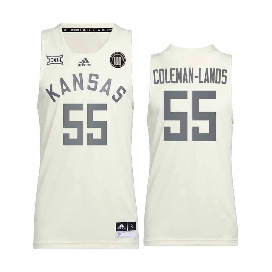 Jalen Coleman-Lands Kansas Jayhawks White Jersey 2022 Reverse Retro College