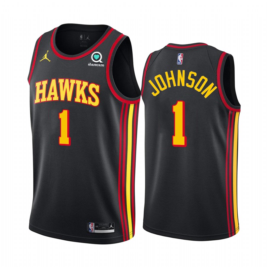 Jalen Johnson 2021 NBA Draft Atlanta Hawks Statement Edition Jersey Black