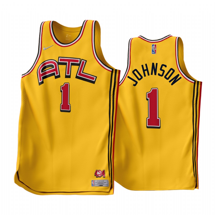 Jalen Johnson 2022-23 Atlanta Hawks Gold #1 Earned Edition Jersey