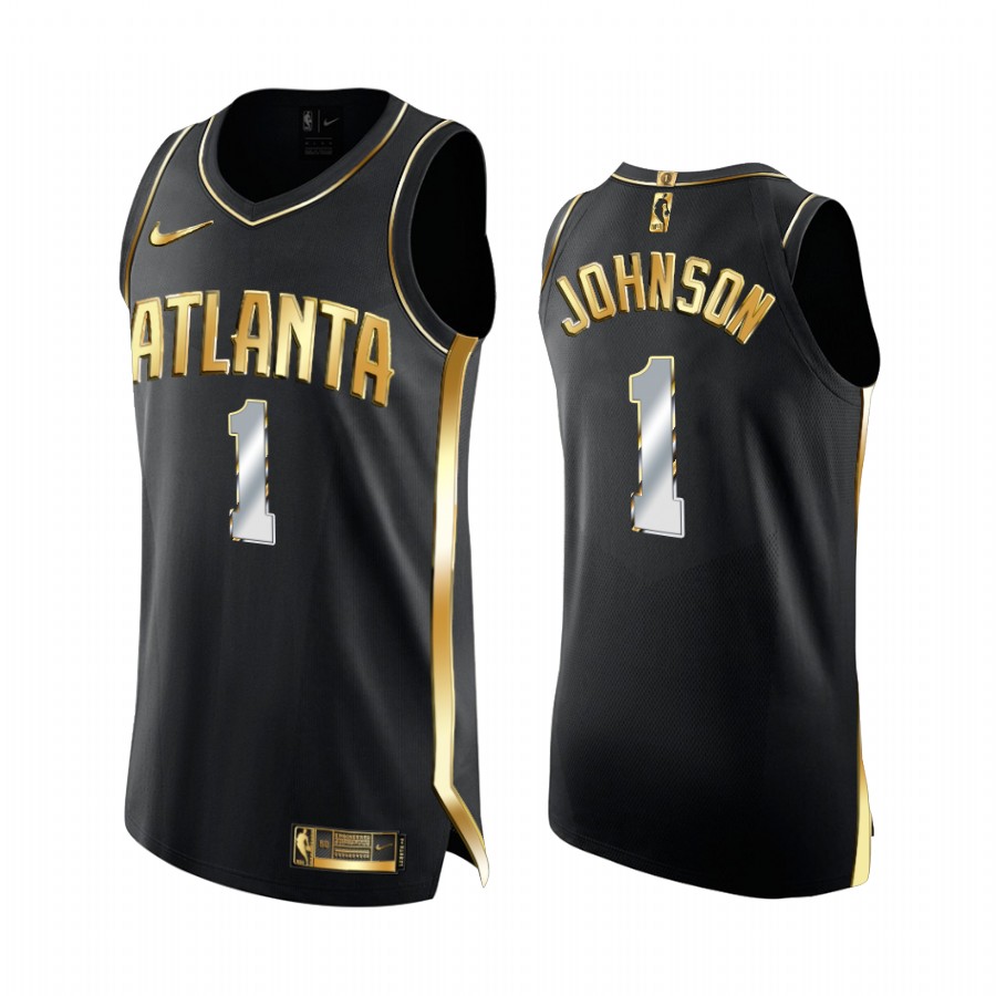 Jalen Johnson Atlanta Hawks Black Golden Edition Jersey 2021 NBA Draft
