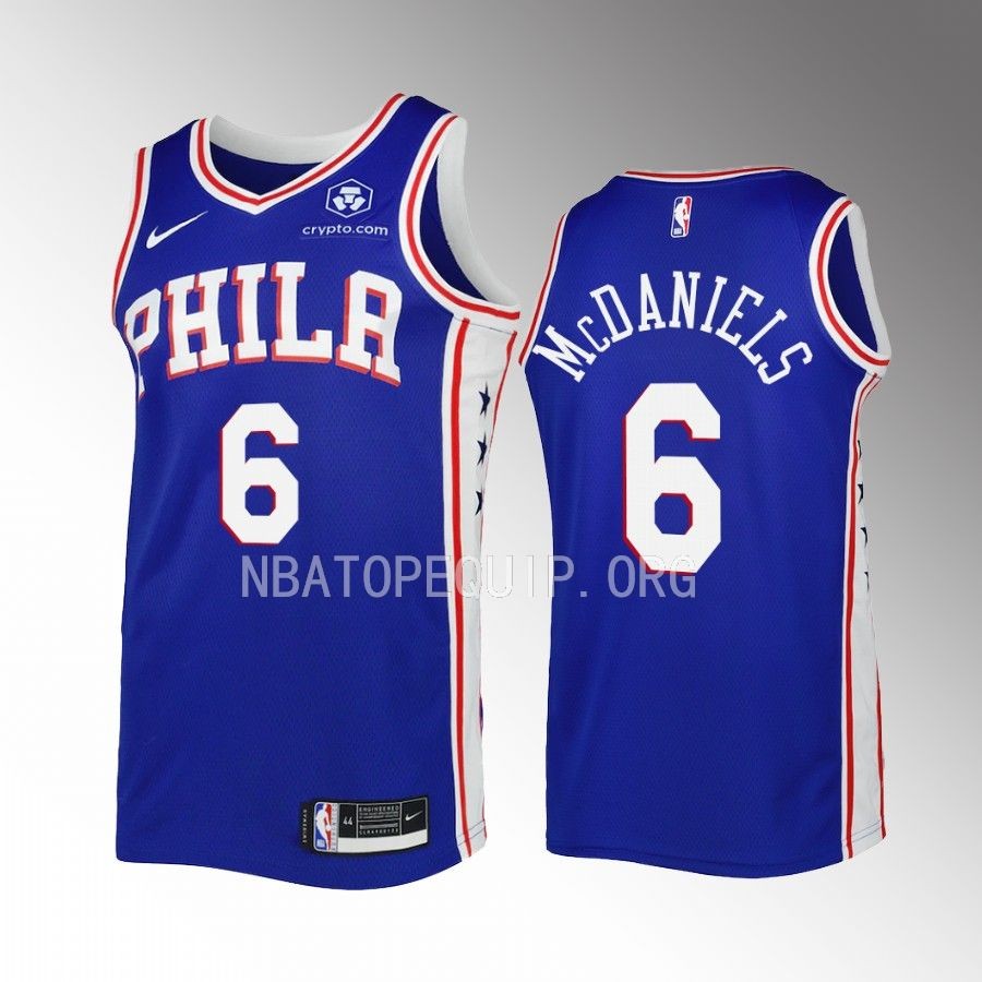 Jalen McDaniels 2022-23 Philadelphia 76ers Blue #7 Icon Edition Jersey Swingman