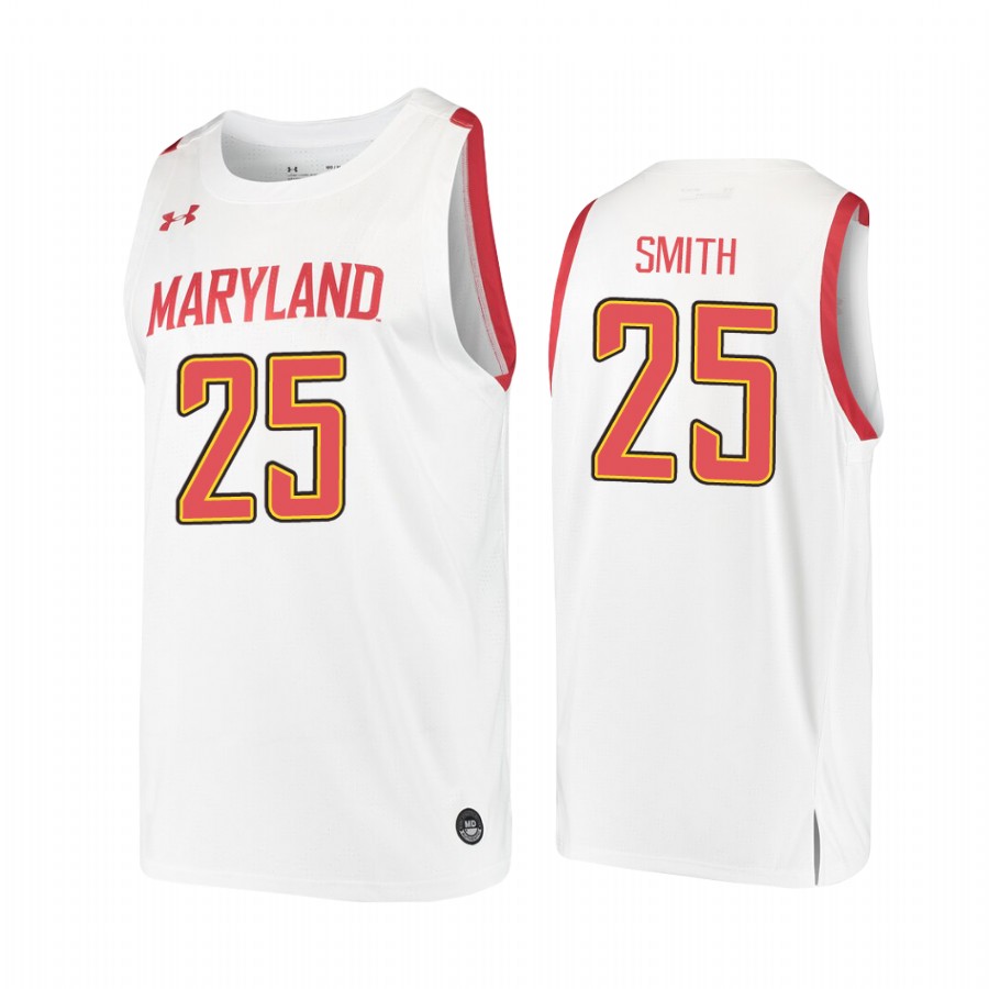 Jalen Smith Maryland Terrapins #25  College  Jersey - White