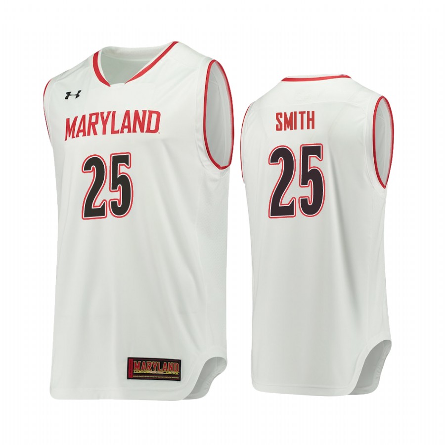 Jalen Smith Maryland Terrapins #25  College  Jersey - White