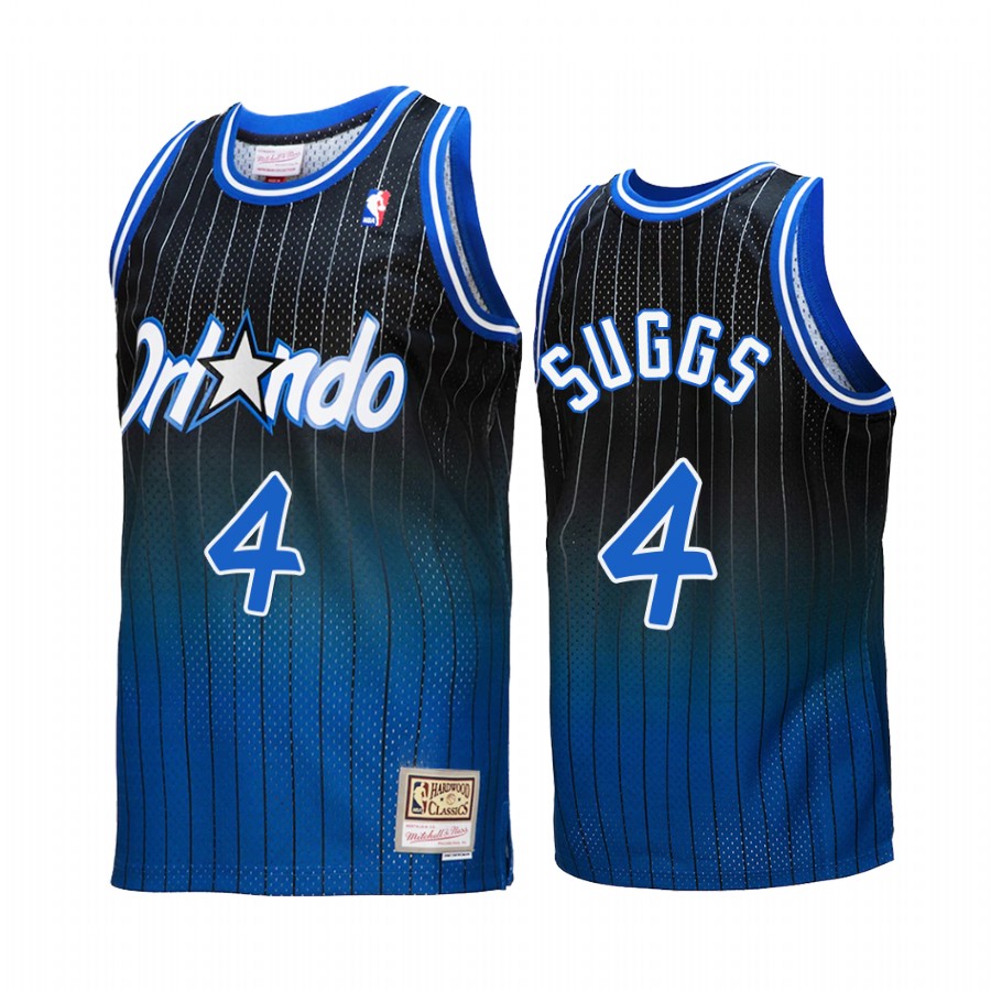 Jalen Suggs #4 Orlando Magic Fadeaway Royal Black Hardwood Classics Jersey