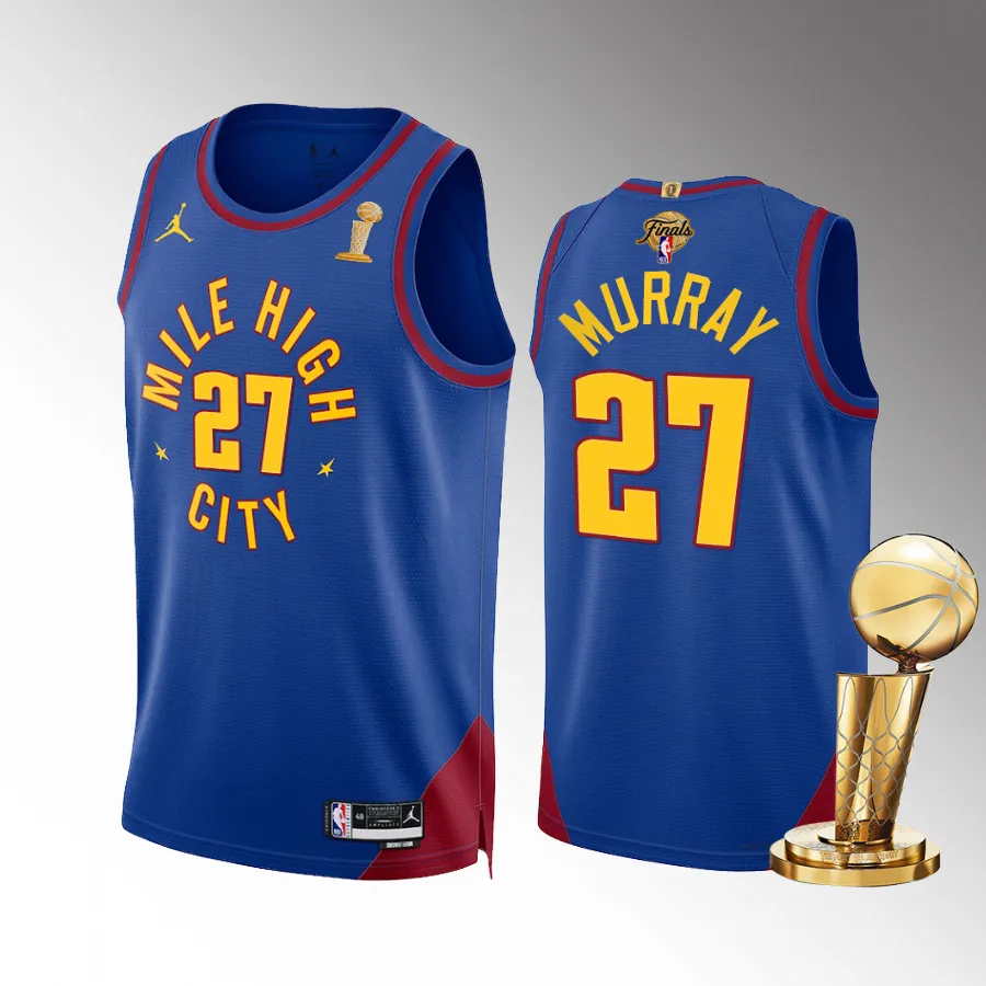 Jamal Murray 2023 NBA Finals Champions Denver Nuggets Blue #27 Jersey Statement