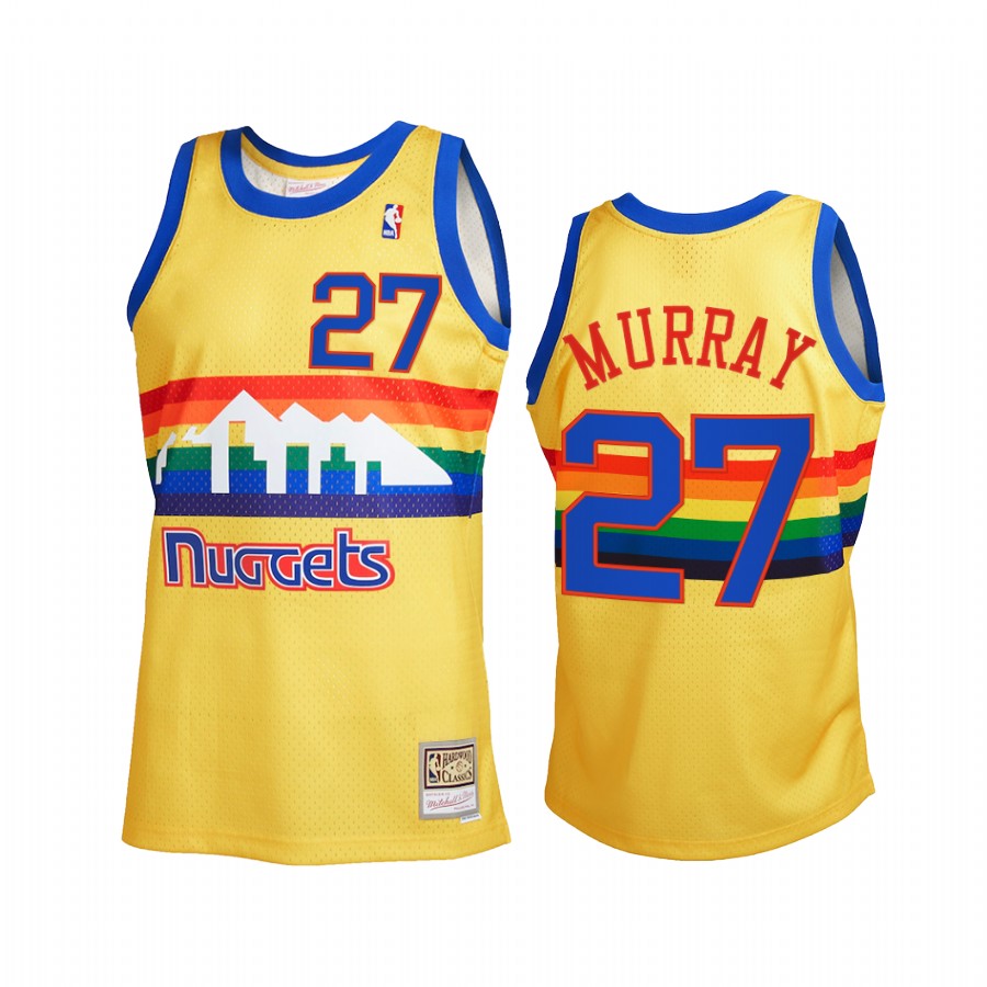 Jamal Murray 27 Denver Nuggets 2021 Reload 2.0 Gold Jersey Throwback