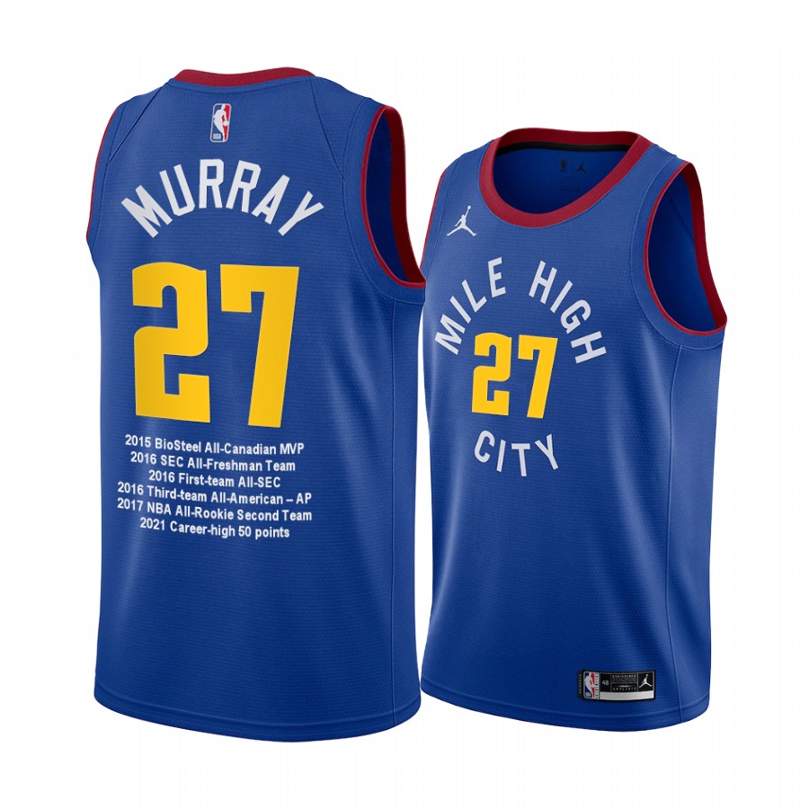 Jamal Murray Career Awards Nuggets Royal Jersey 50 High points
