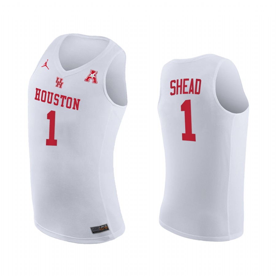 Jamal Shead Houston Cougars White Jersey Home 2021 March Madness