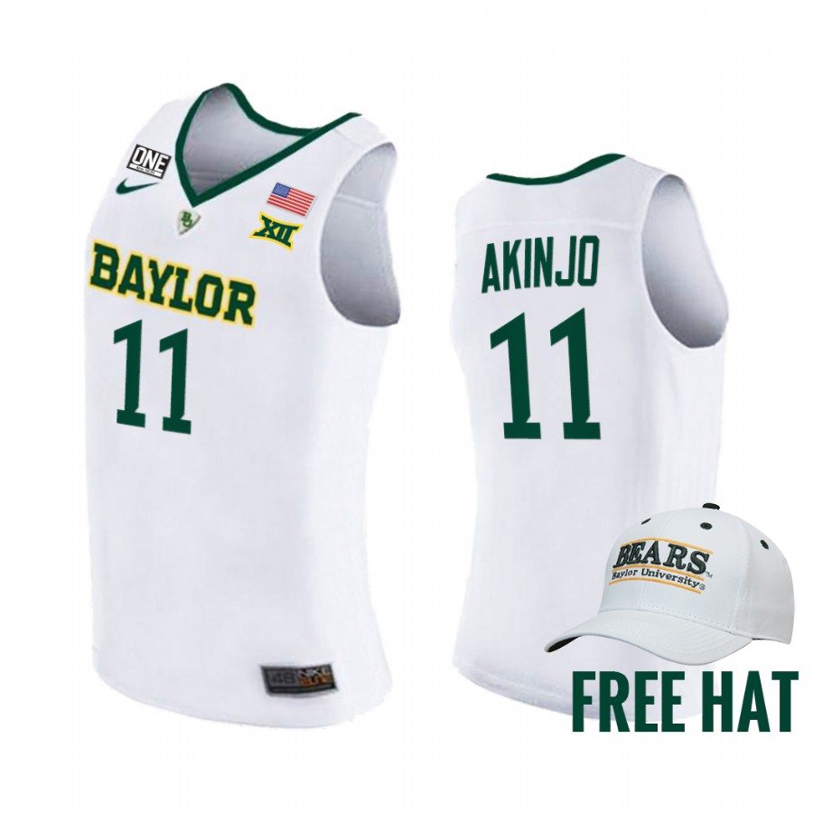 James Akinjo Baylor Bears White Jersey Home 2021 Top Transfers