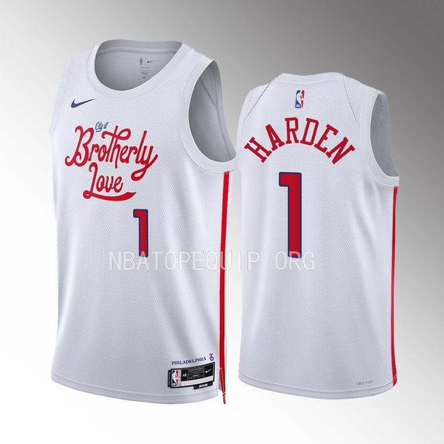 James Harden 2022-23 Philadelphia 76ers White #1 City Edition Jersey Swingman