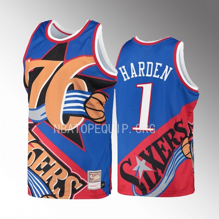 James Harden Big Face 5.0 Philadelphia 76ers Jersey Fashion Tank Blue Men's jersey