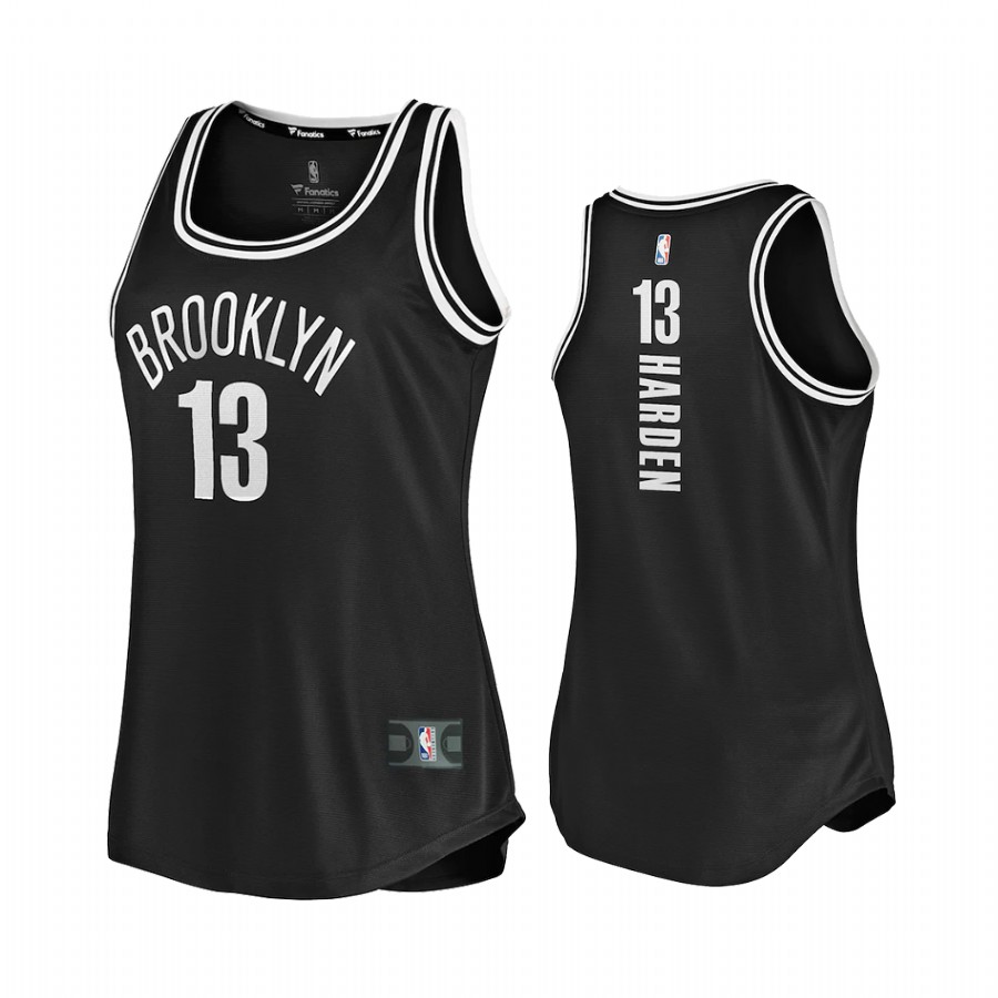 James Harden Brooklyn Nets #13 Black Replica Women 2020-21 Jersey Icon Edition