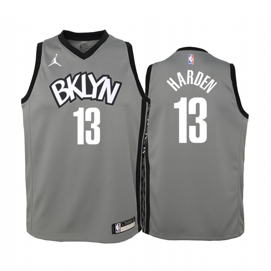 James Harden Brooklyn Nets 2020-21 Statement youth Jersey - Gray