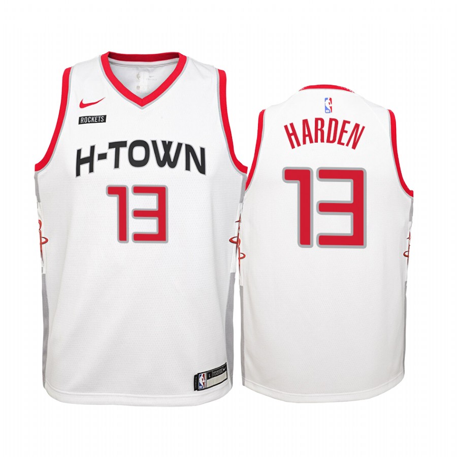 James Harden Houston Rockets White City Edition 2019-20 Jersey - Youth