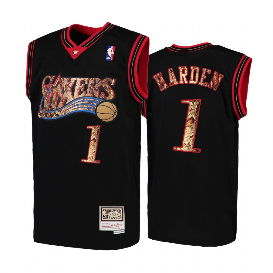 James Harden Philadelphia 76ers Black Python Skin Jersey 2022 New Number