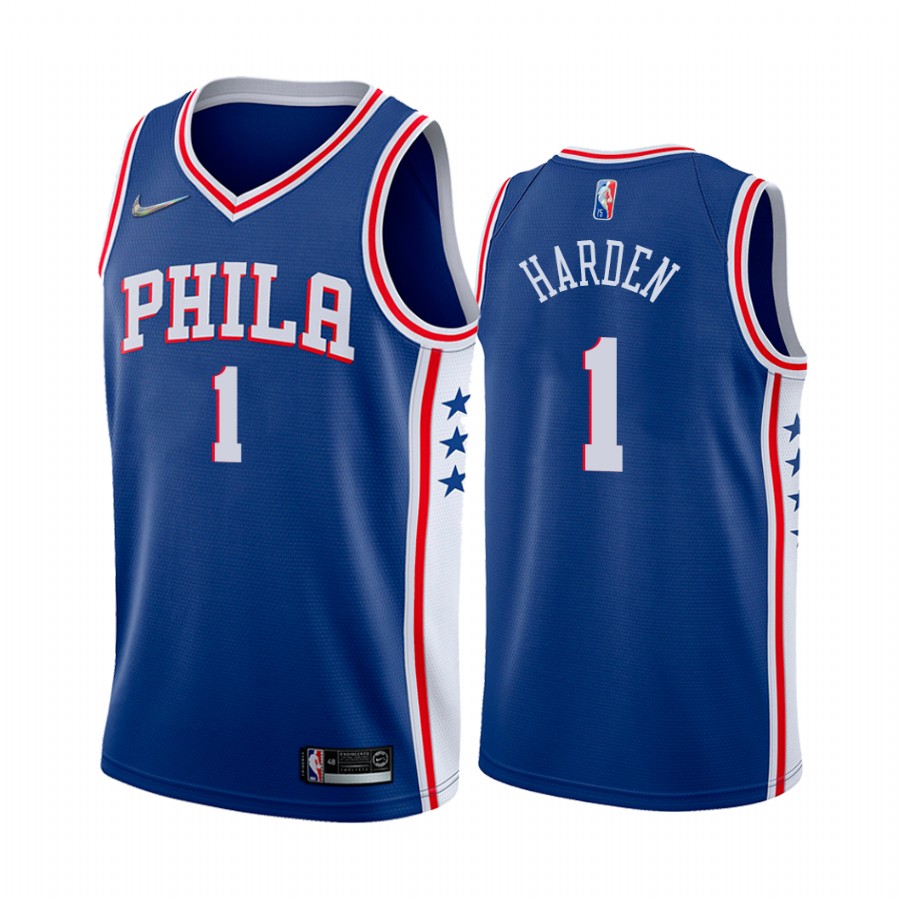 James Harden Philadelphia 76ers Blue #1 Icon Edition Jersey 2022 Trade