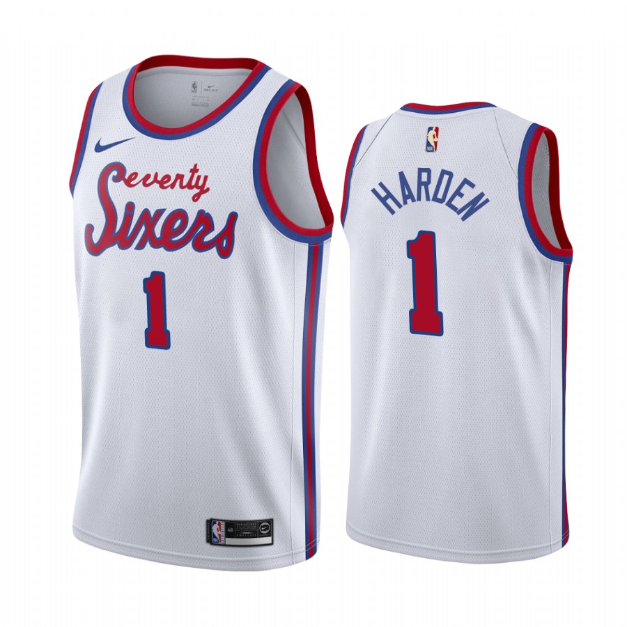 James Harden Philadelphia 76ers White #1 Classic Edition Jersey 2022 Trade