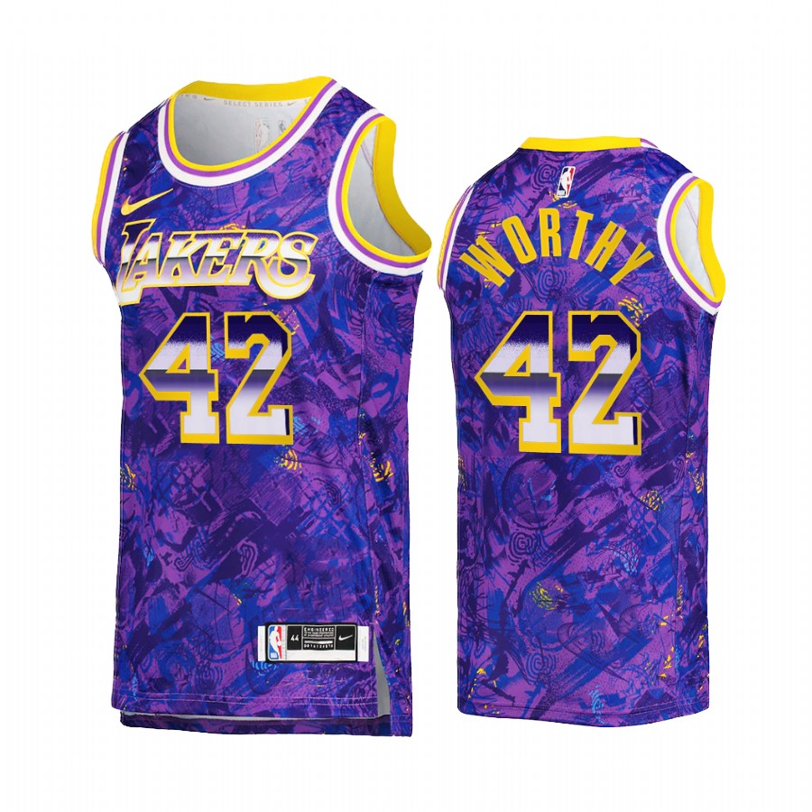 James Worthy Los Angeles Lakers Select Series Purple Jersey Camo