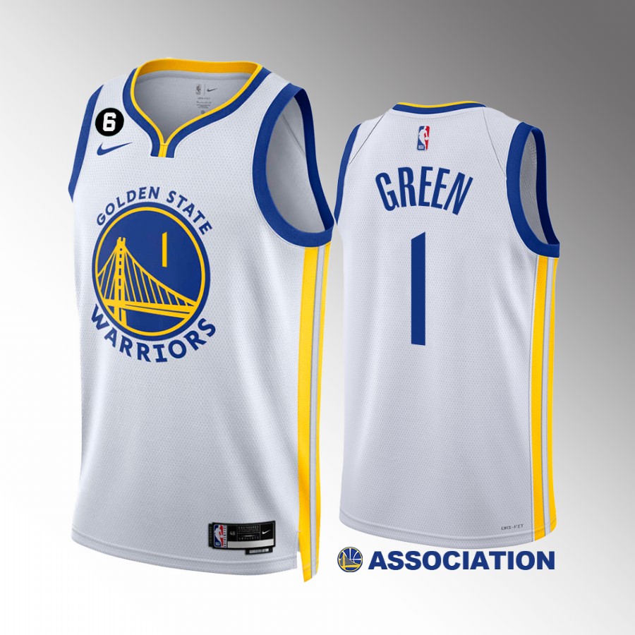 JaMychal Green 2022-23 Golden State Warriors White #1 Association Edition Jersey NO.6 Patch