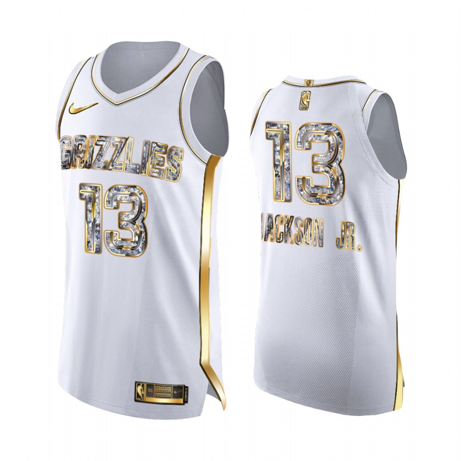 Jaren Jackson Jr. Grizzlies #13 2022 NBA Playoffs Jersey White Diamond Edition