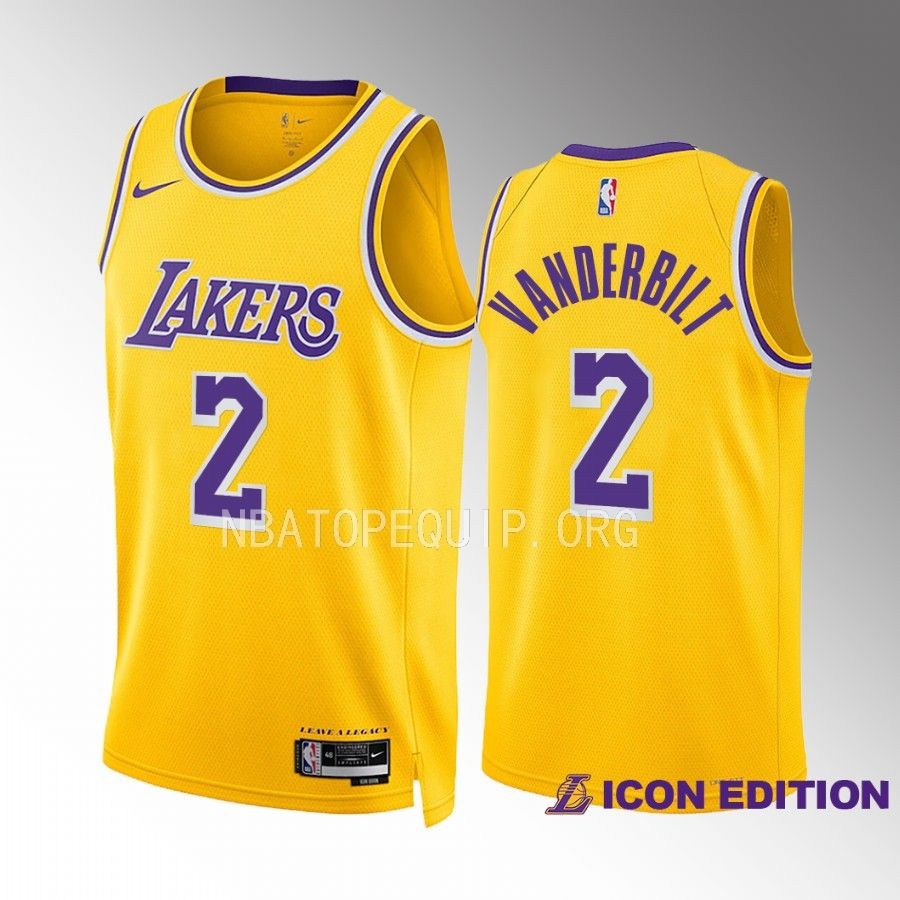 Jarred Vanderbilt Los Angeles Lakers Gold Icon Edition 2022-23 Men Jersey Swingman