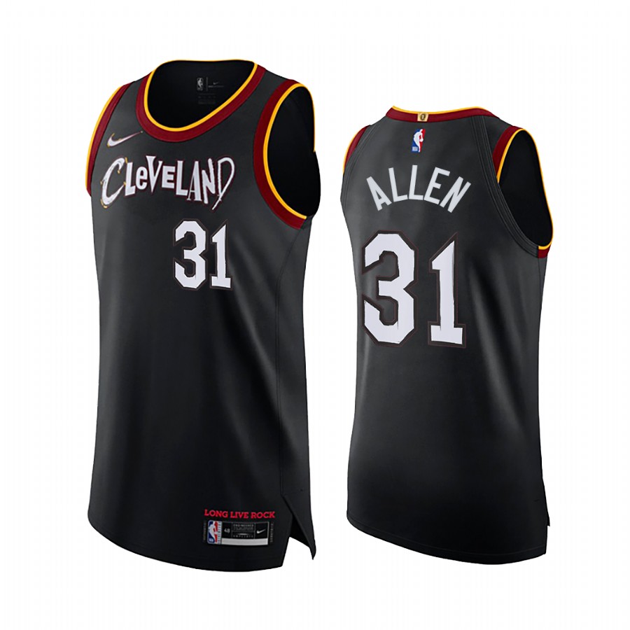 Jarrett Allen Cleveland Cavaliers Black 2021 City Jersey Long Live Rock
