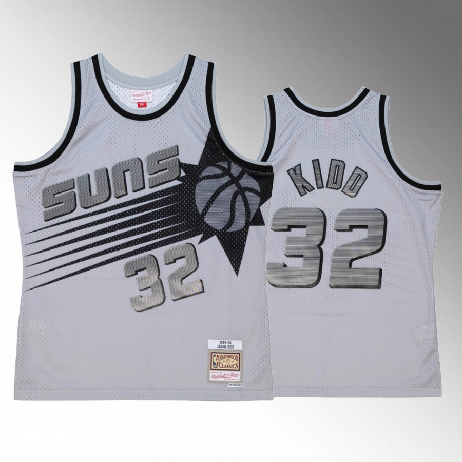 Jason Kidd #32 Phoenix Suns Space Knit Grey 1999-00 HWC Jersey