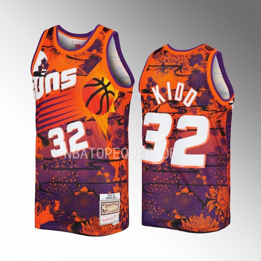 Jason Kidd Phoenix Suns #32 2023 Lunar New Year Jersey Orange Hardwood Classics Men